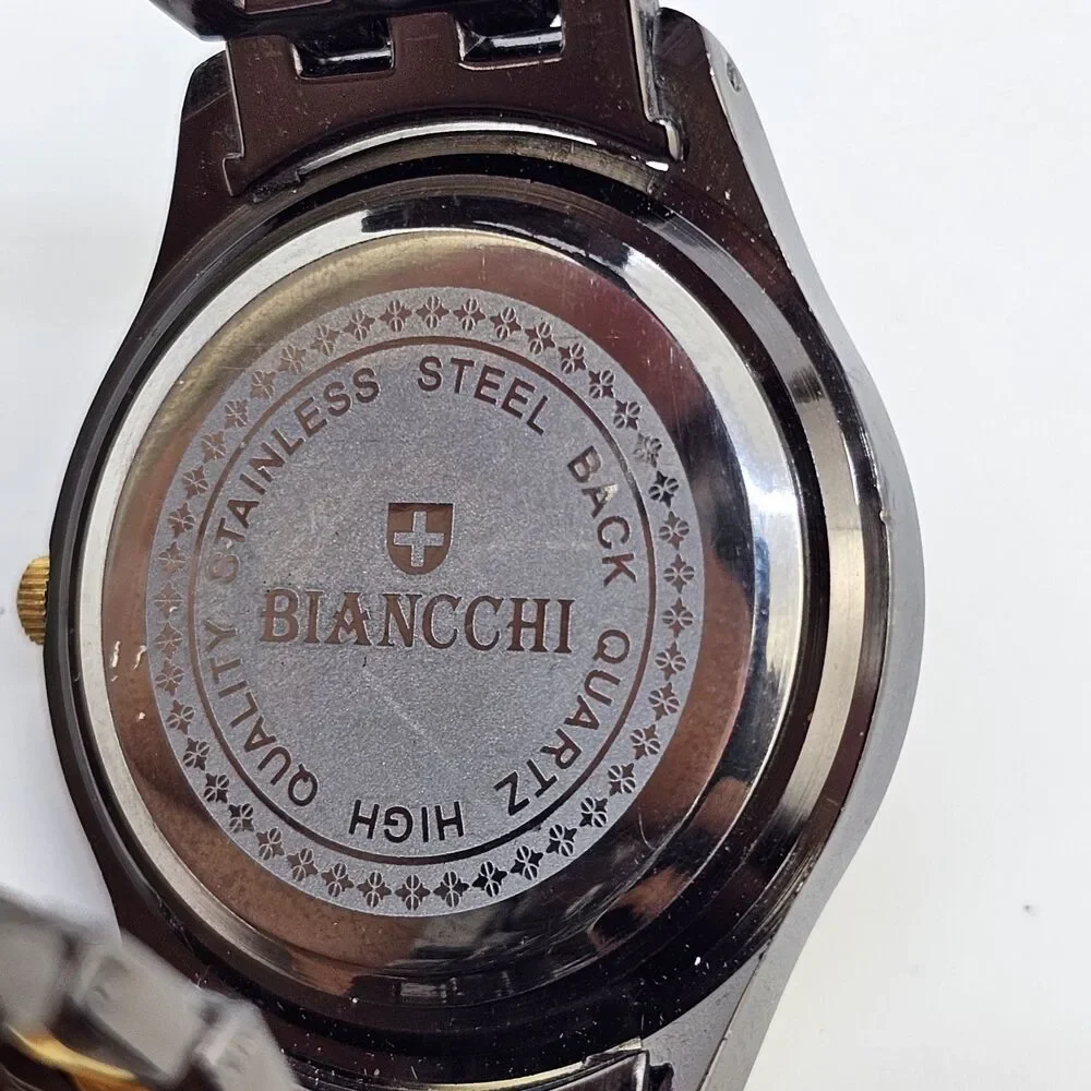 Men's Watch 38MM Black Dial Case Black Gold Bracelet 7.5